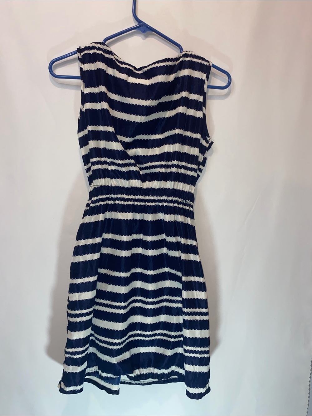 feathers Navy and White Striped Sleeveless Mini Dress